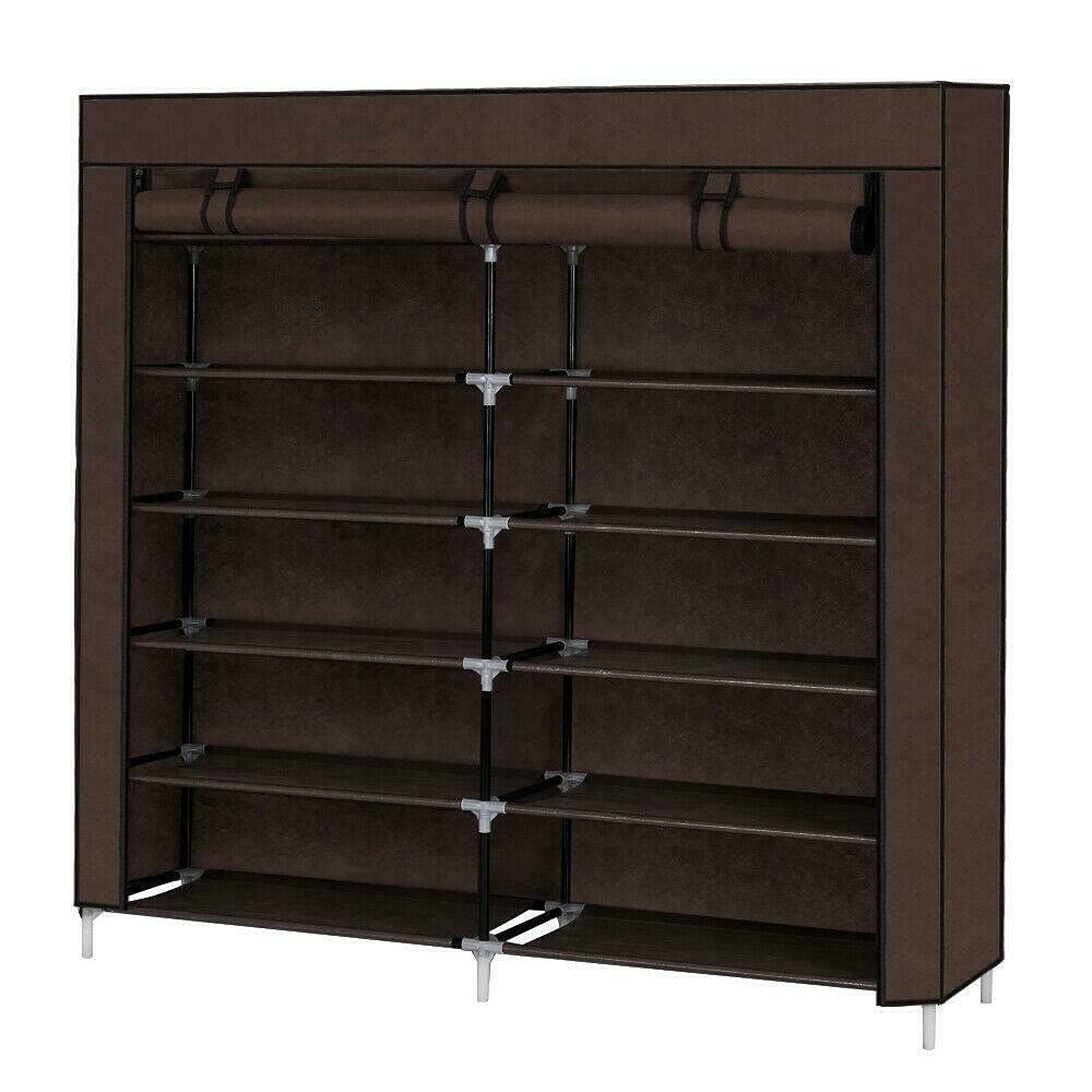 6-Tier Shoe Rack Organizer - Double Row Space Saving Shoe Storage Cabinet for Closet & Entryway - Brown Wooden Shoe Shelf for Home Organization | Perfect for Small Spaces, Apartments & Dorm Rooms