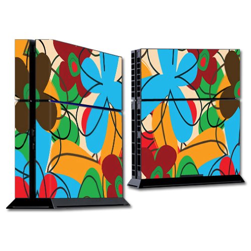 MightySkins Decorative Vinyl Skin Wrap Sticker for Sony PlayStation 4 PS4 Console - Funky Flowers Design | Easy to Apply, Removable & Protective Cover | Perfect for Gaming Setups, Bedroom Decor & Gift Ideas