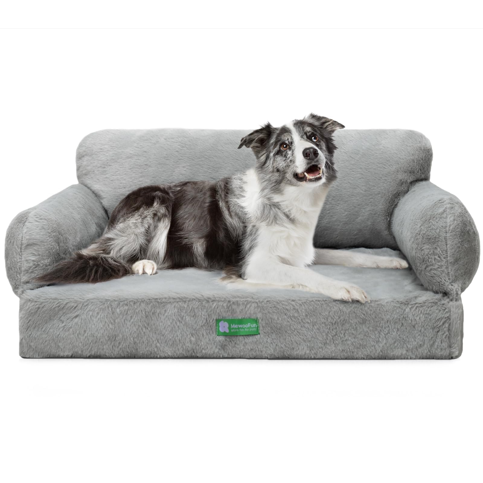 **MEWOOFUN Orthopedic Dog Bed for Small & Medium Dogs - Egg Foam Pet Sofa with Removable Washable Cover & Non-Slip Bottom - Perfect for Indoor Cats & Dogs (Large, Grey) - Ideal for Living Room, Bedroom & Pet-Friendly Spaces**