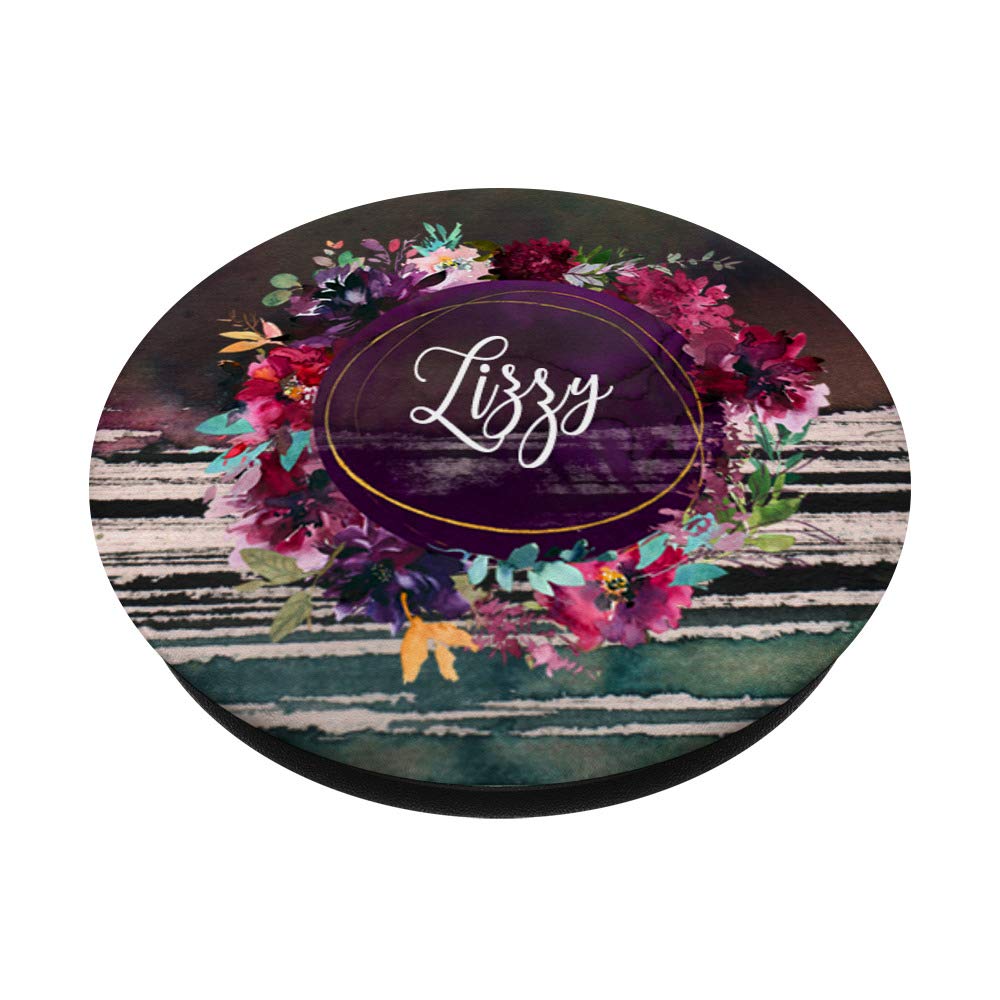 Lizzy Name Monogram Floral Art Print - Boho Style Wall Decor for Women & Girls - Perfect Gift for Bedroom, Nursery, or Dorm Room