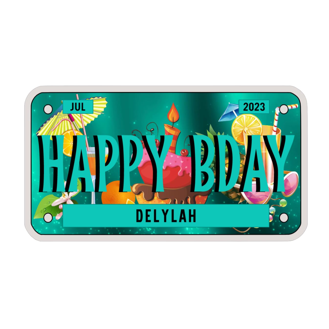 Custom Disney Cruise Birthday License Plate Magnet - Personalized Happy Birthday Door Decoration for Disney Cruises, Parties & Celebrations