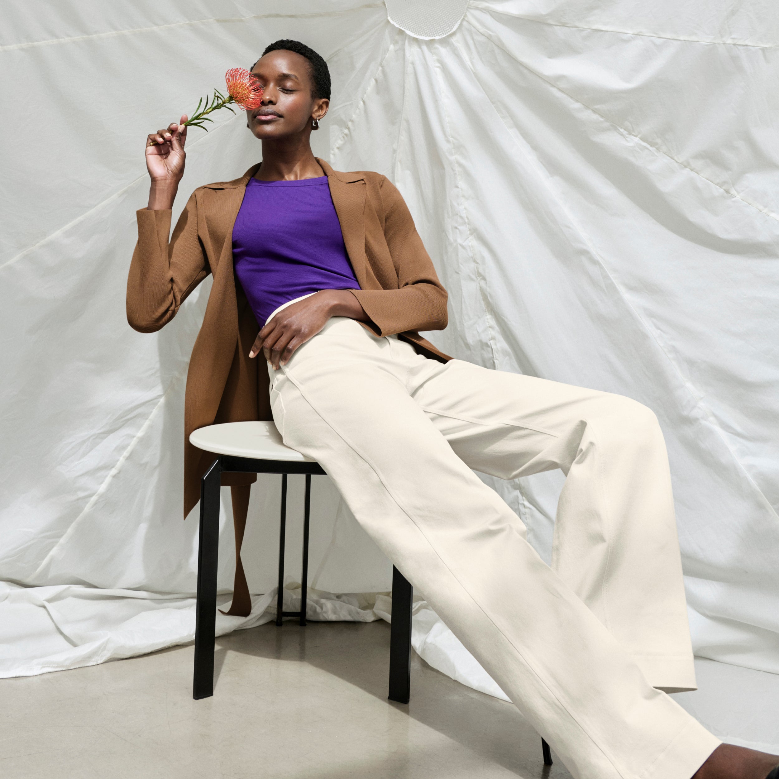 Milo Wide Leg Jeans for Women - Eco-Friendly Better Than Denim Stretch Pants in Bright Ivory | Casual Chic Outfit for Streetwear & Everyday Comfort