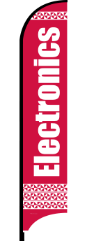 Feather Flag Banner for Electronics - Red & White (Flag Only) | Perfect for Trade Shows, Retail Stores & Outdoor Advertising