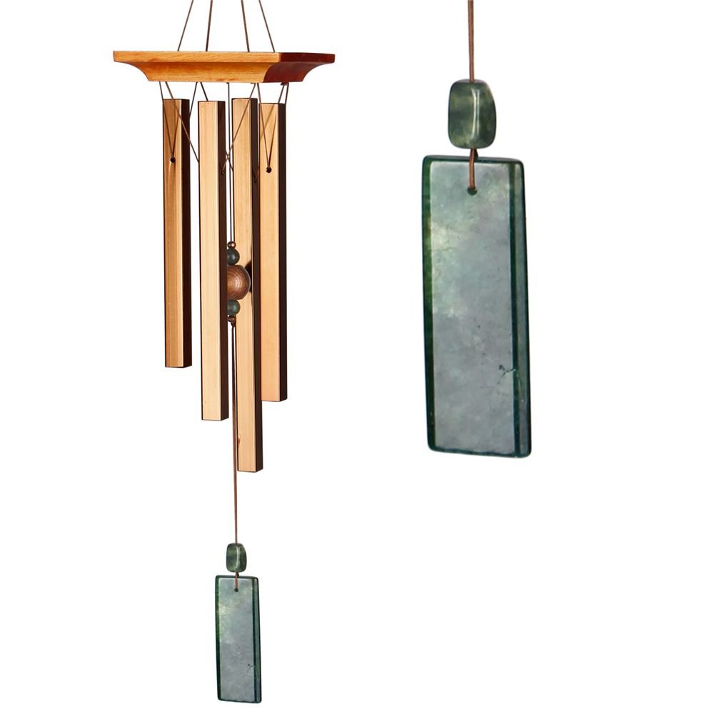 Woodstock Chimes Signature Collection - Green Jasper Wind Chime (19 Inch) | Outdoor, Patio & Garden Decor | Soothing Sounds for Relaxation & Meditation