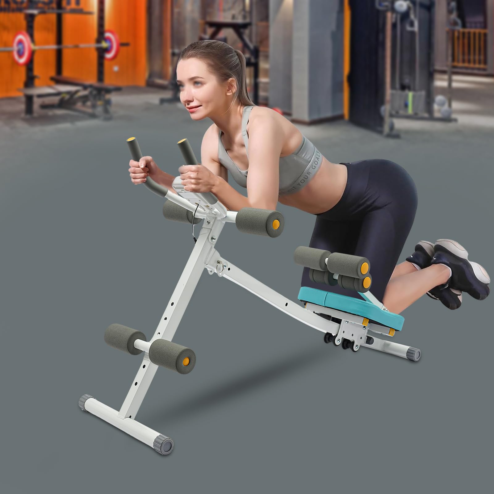 **Ab Trainer Machine for Core Workouts - Adjustable Resistance Bands & LCD Display - Full Body Waist Trainer for Adults - Home Gym Equipment for Abs, Back & Posture**    *(Ideal for Home Fitness, Post-Pregnancy Recovery, and Strength Training)*