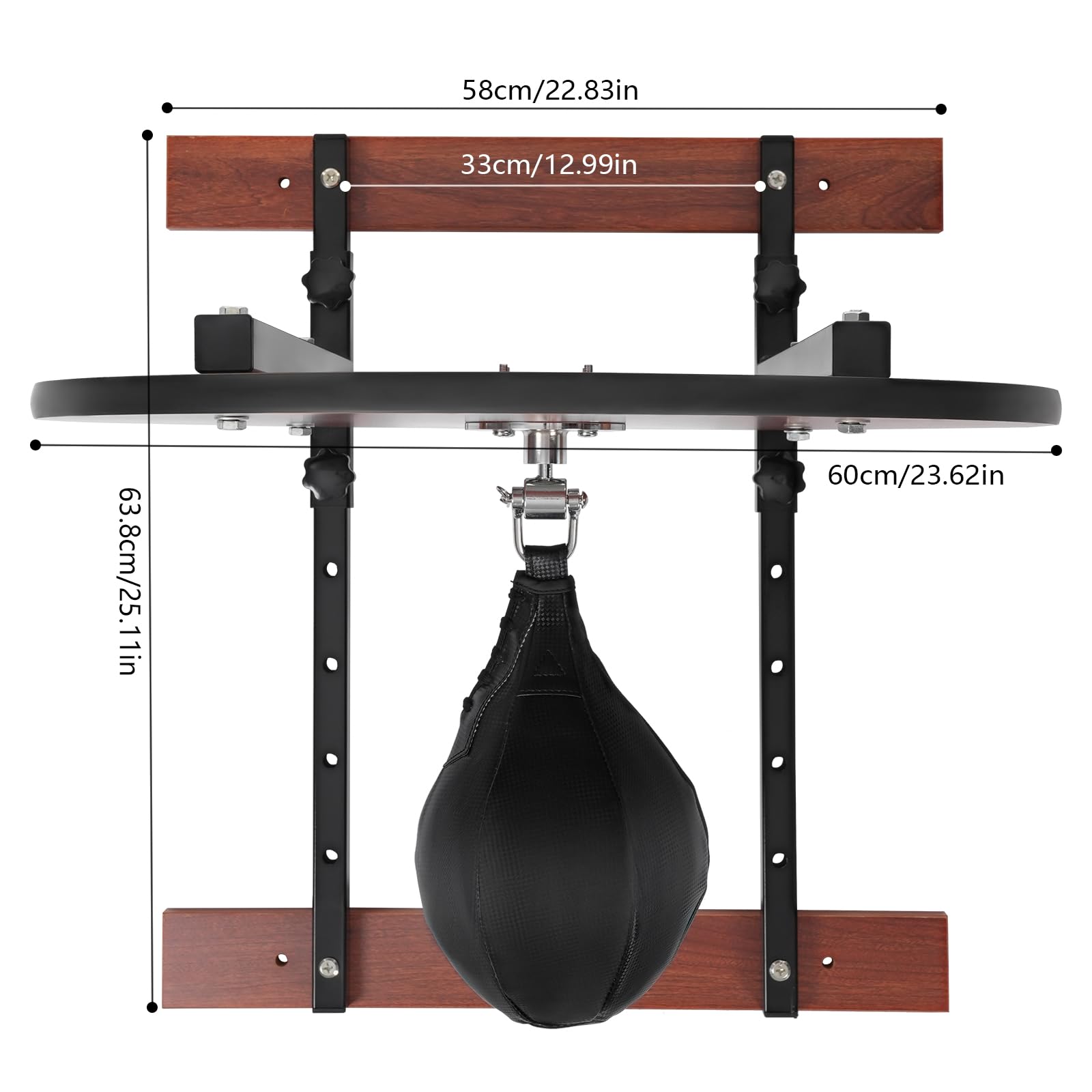 Adjustable Height Speed Bag Platform Kit - 360° Rotatable Wall Mounted Boxing Training Equipment for Home Gym & Boxing Practice | Perfect for Boxing Training, Cardio Workout & Martial Arts Practice