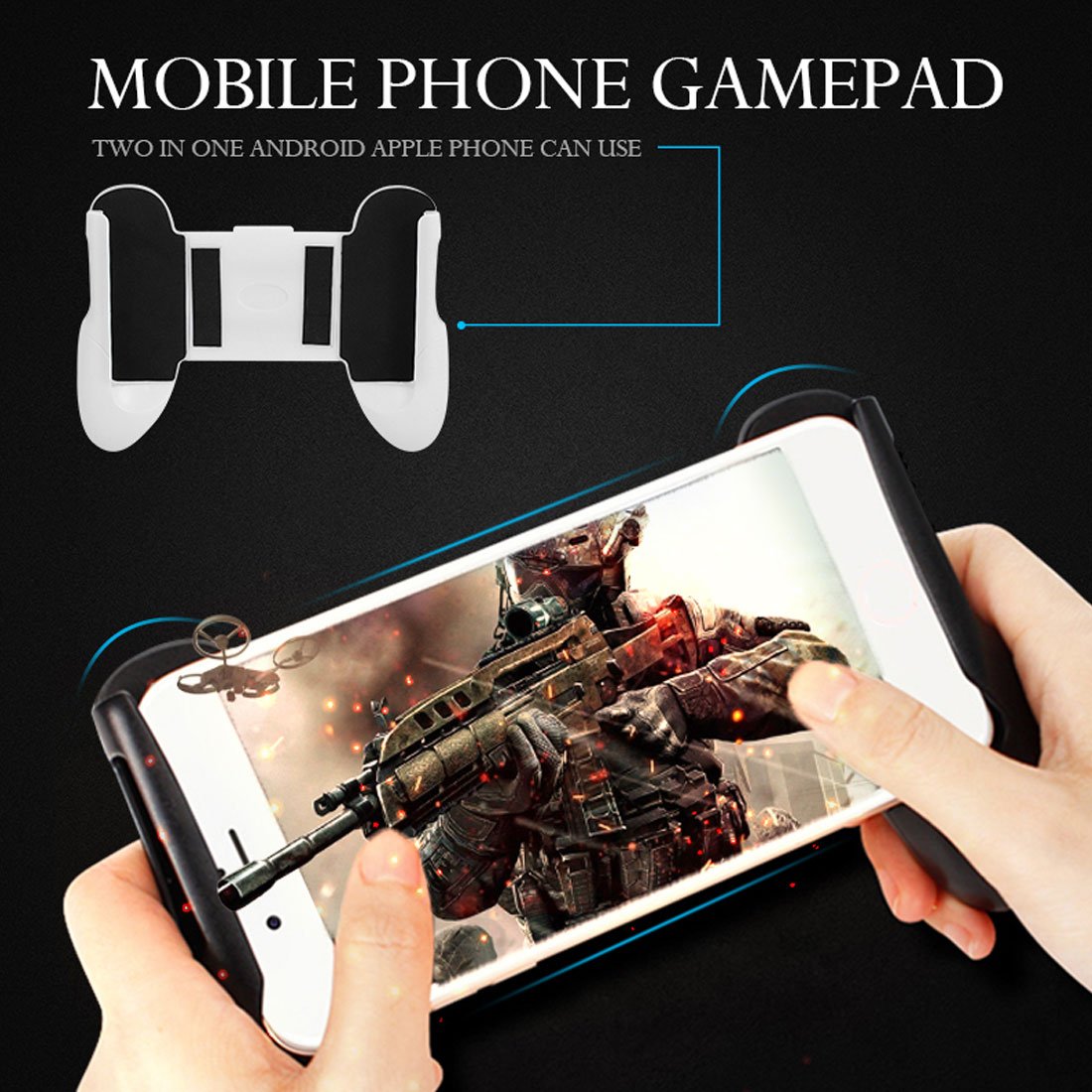GARASANI Portable Game Controller for iPhone & Android - Ergonomic Phone Gamepad Joystick Grip with Adjustable Holder (Fits 4.5-6.5 Inch Phones) - Perfect for Mobile Gaming, Travel & Commuting
