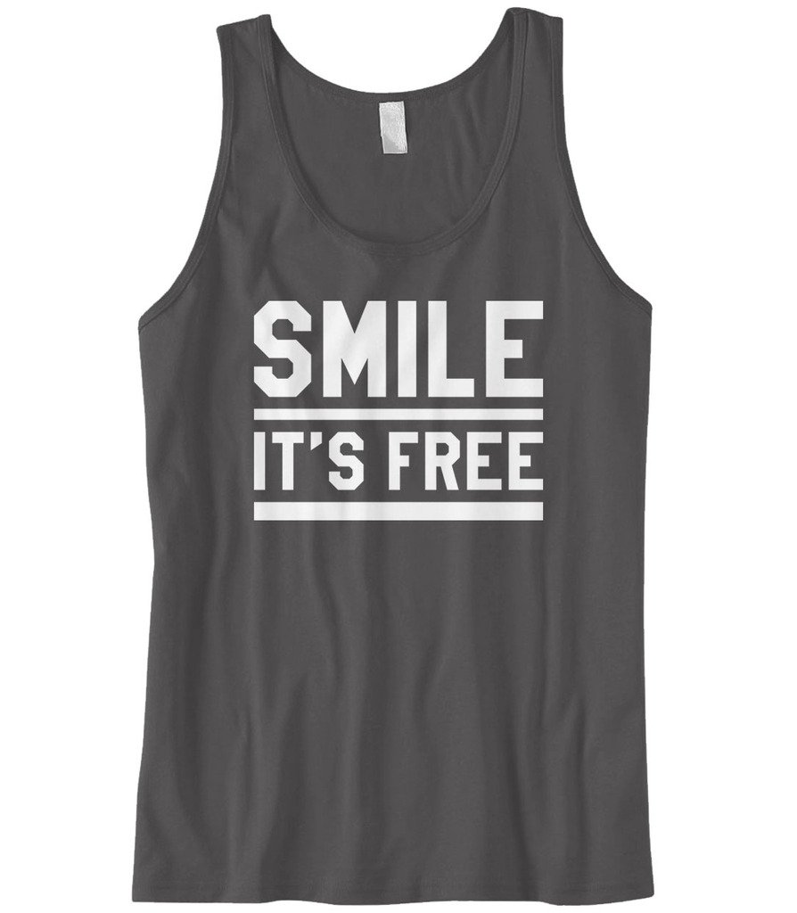 Cybertela Men's Smile It's Free Graphic Tank Top - Soft Cotton Casual Muscle Tee for Summer, Gym, Beach & Streetwear