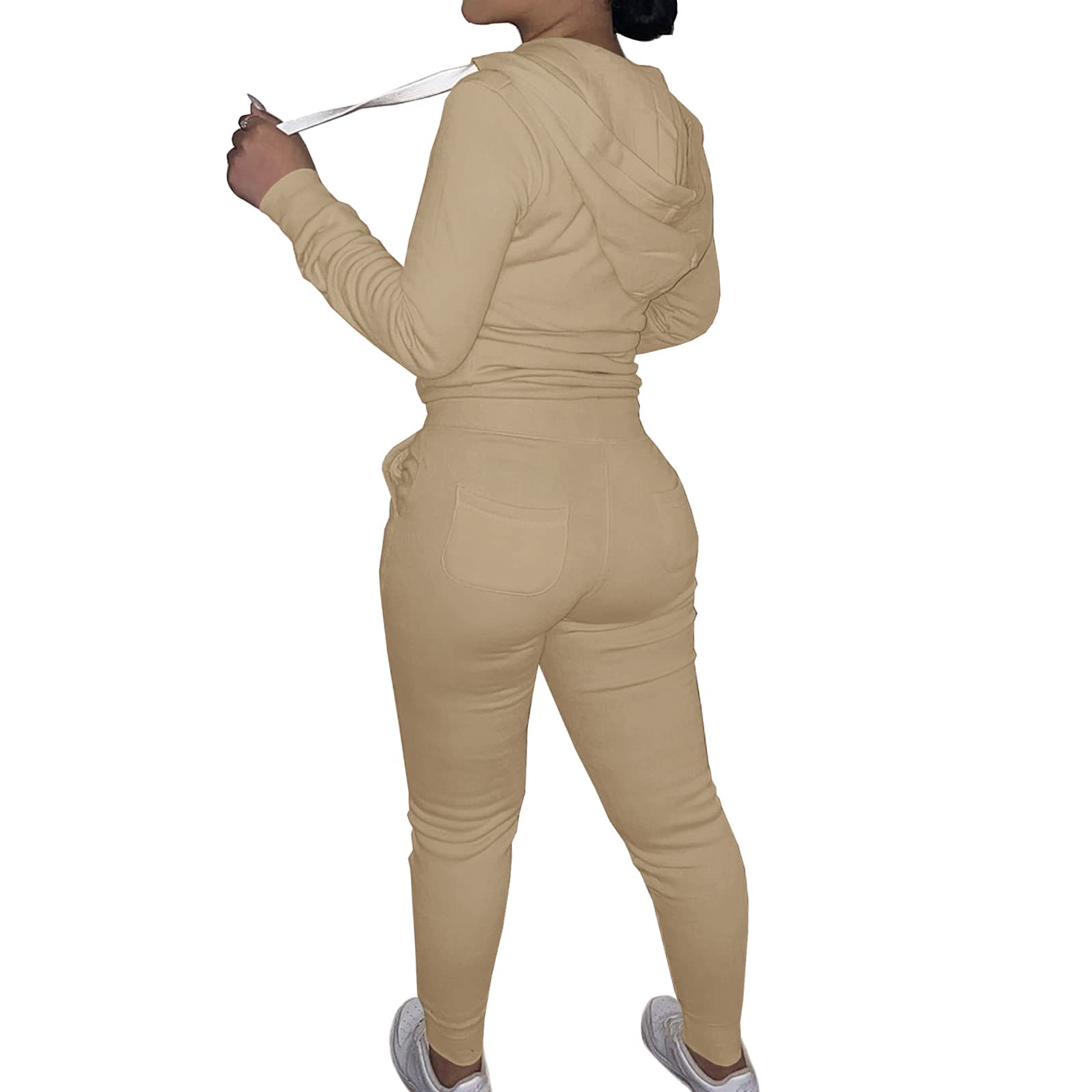 Women's 2-Piece Jogger Set - Long Sleeve Hoodie & Sweatpants Outfit for Spring/Fall Workouts | Gym, Yoga, Running & Lounge Wear