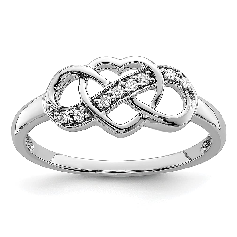 925 Sterling Silver Diamond Heart Band Ring for Women - Elegant Love Jewelry Gift for Her, Perfect for Anniversaries, Valentine's Day & Special Occasions