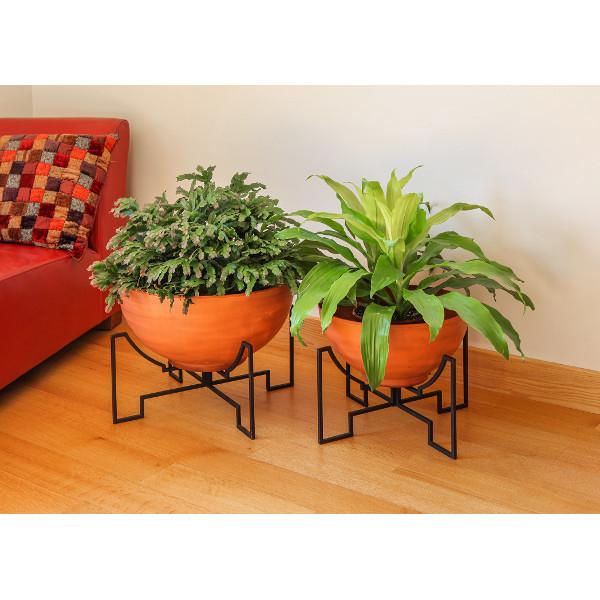 Jane Planters with Steel Patina Bowls - Modern Indoor/Outdoor Flower Pots for Home, Office & Garden Decor | Perfect for Succulents, Herbs & Small Plants