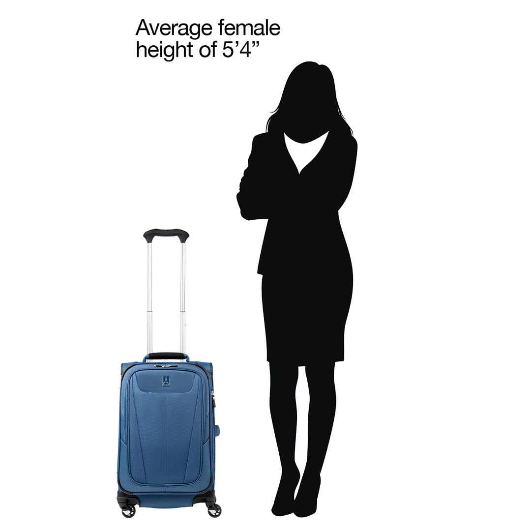 Travelpro Maxlite 5 Expandable 21-Inch Carry On Luggage with 4 Spinner Wheels - Lightweight Softside Suitcase for Men & Women (Ensign Blue) - Perfect for Air Travel & Weekend Getaways