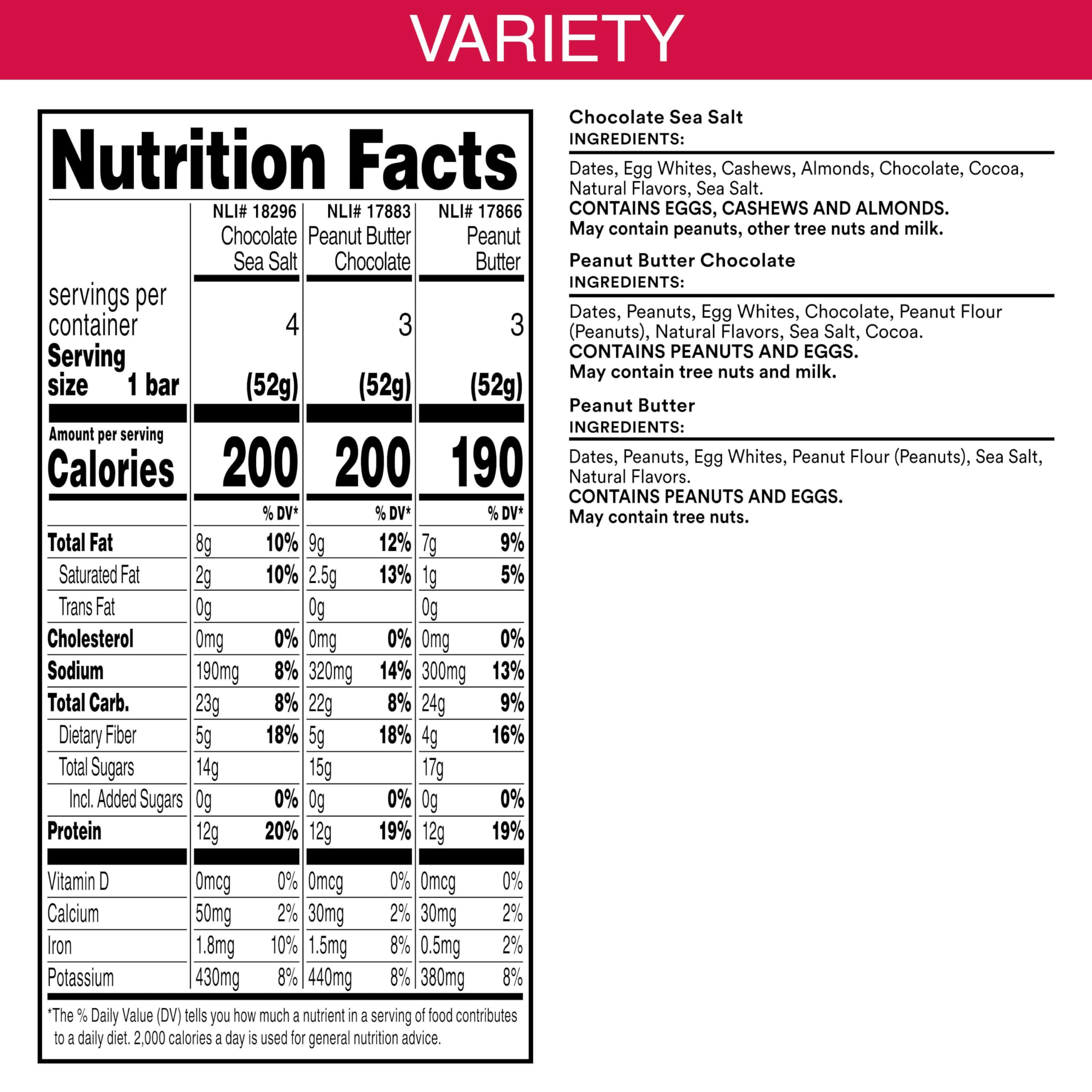 RXBAR Protein Bars Variety Pack - 10 Count, 18.3oz | Gluten Free, No Dairy, No Soy | Perfect for Gym, Hiking & On-the-Go Snacks
