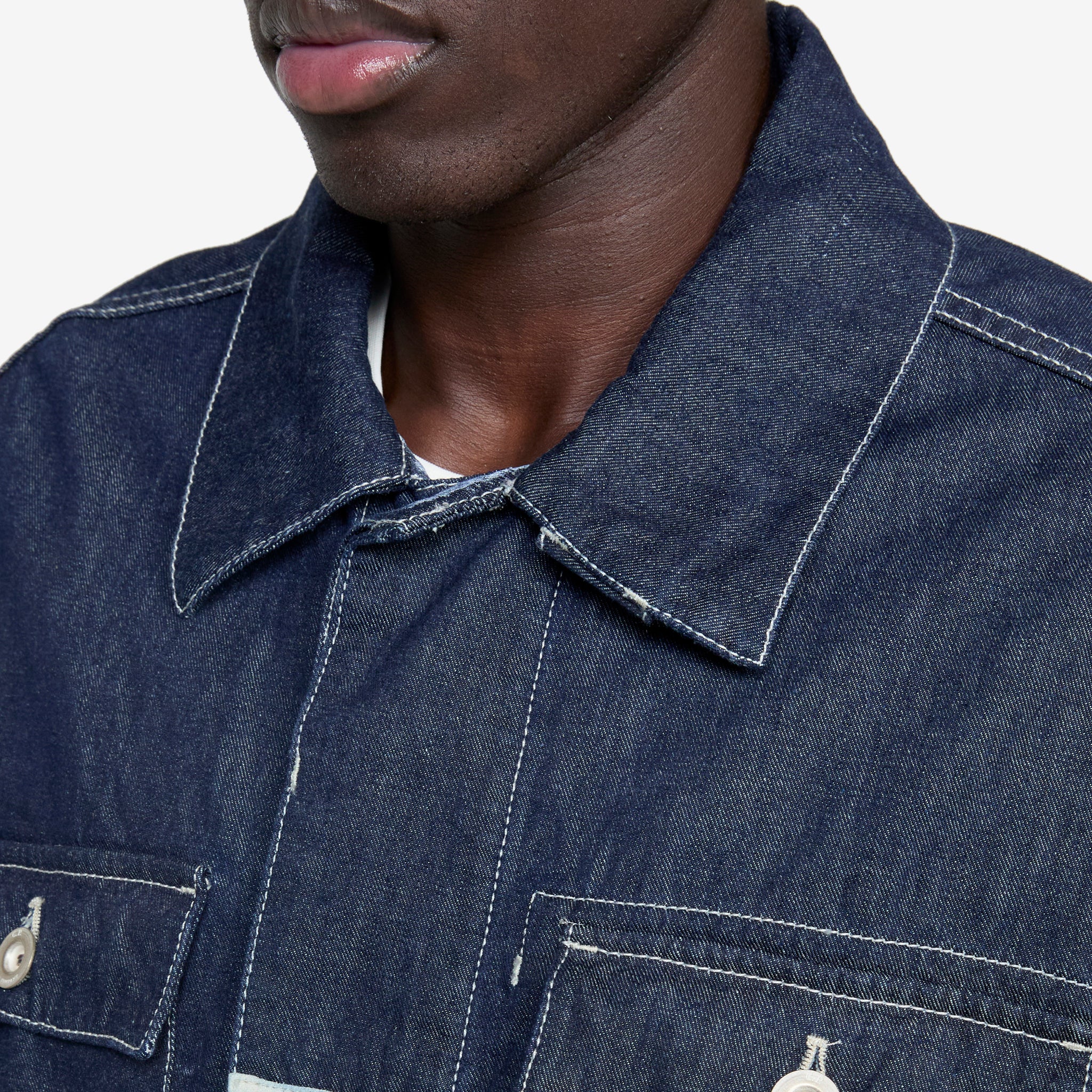 3/1 Hand Plated Denim Short Jacket - Women's Vintage Style Distressed Denim Coat for Casual Outfits & Streetwear Fashion