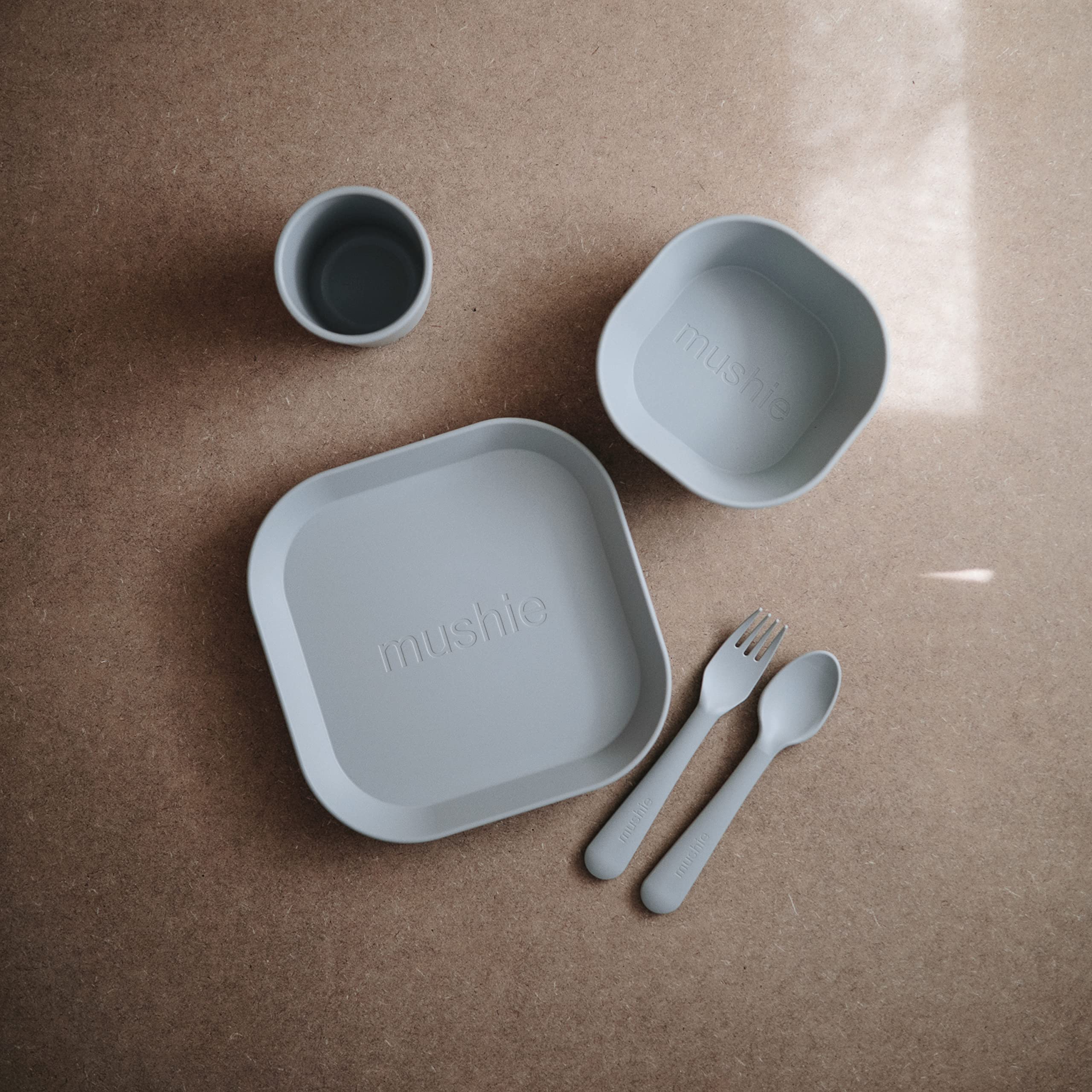 Mushie Kids Dinnerware Set of 2 Cups | BPA-Free Baby & Toddler Drinking Cups | Made in Denmark | Cloud Design | Perfect for Home, Daycare & Travel Use