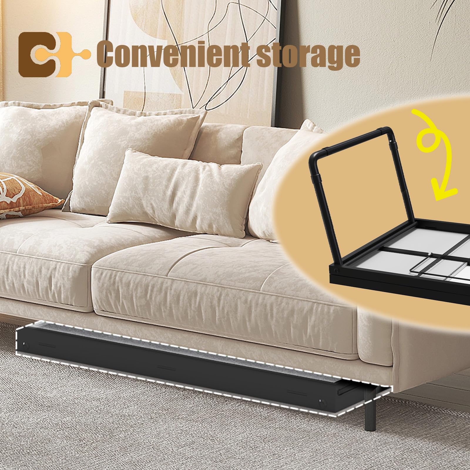 Adjustable Height Jigsaw Puzzle Table 18-28 Inch, 2-in-1 Metal Puzzle Board with Foldable Legs - Aluminum Puzzle Table for Adults & Kids - Portable Folding Table with Storage Drawers, Felt Surface & Protective Cover - Perfect for Family Game Nights, Classroom Activities & Home Decor