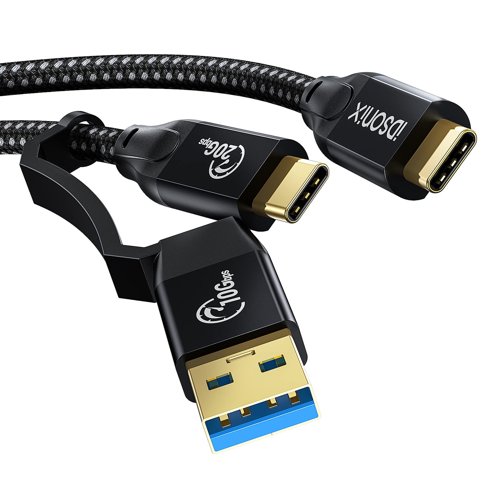 20Gbps USB C to USB C Cable & USB A Adapter, USB 3.2 Gen 2x2 Fast Charging & 4K@60Hz Video Sync - 100W PD Compatible with MacBook Pro, iPad Pro, Samsung Galaxy S23/S22/S21 - Perfect for Home Office, Gaming & Travel Charging