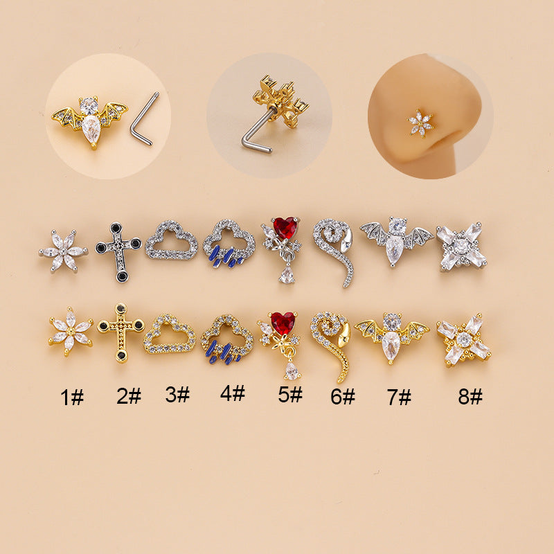 20G Surgical Steel Raincloud Nostril Piercing Ring - Hypoallergenic Body Jewelry for Sensitive Skin | Perfect for Everyday Wear, Parties & Self-Expression
