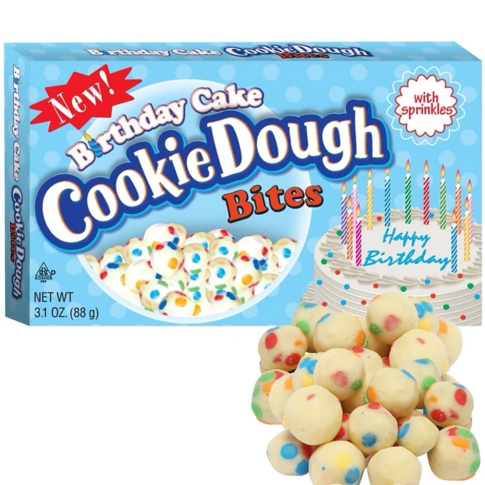 Taste of Nature Cookie Dough Bites Birthday Cake Flavor - 3.1oz Gluten Free Snacks for Kids & Adults - Perfect for Birthday Parties, School Lunches & On-the-Go Treats
