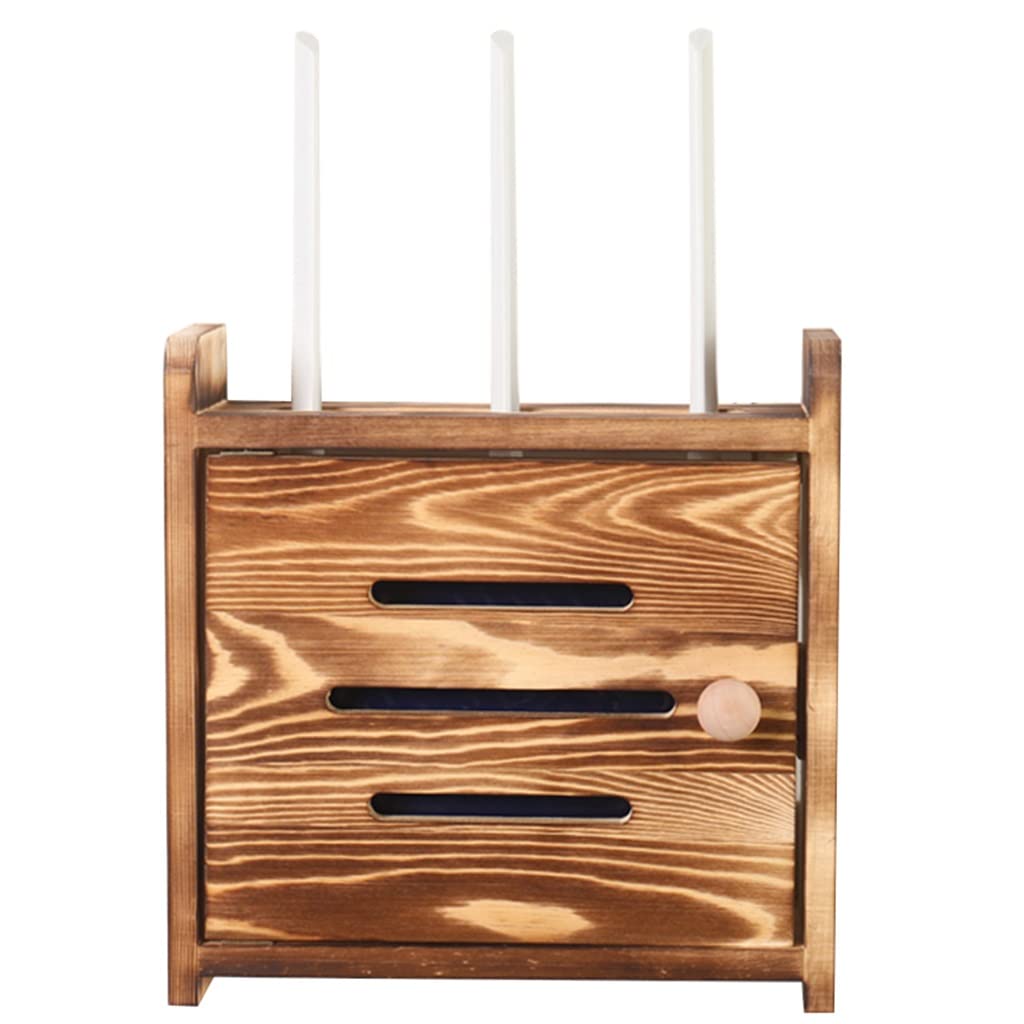 Wall Mounted Storage Shelf for WiFi Router & Set Top Box - Compact Desktop Organizer for Home & Office Network Setup