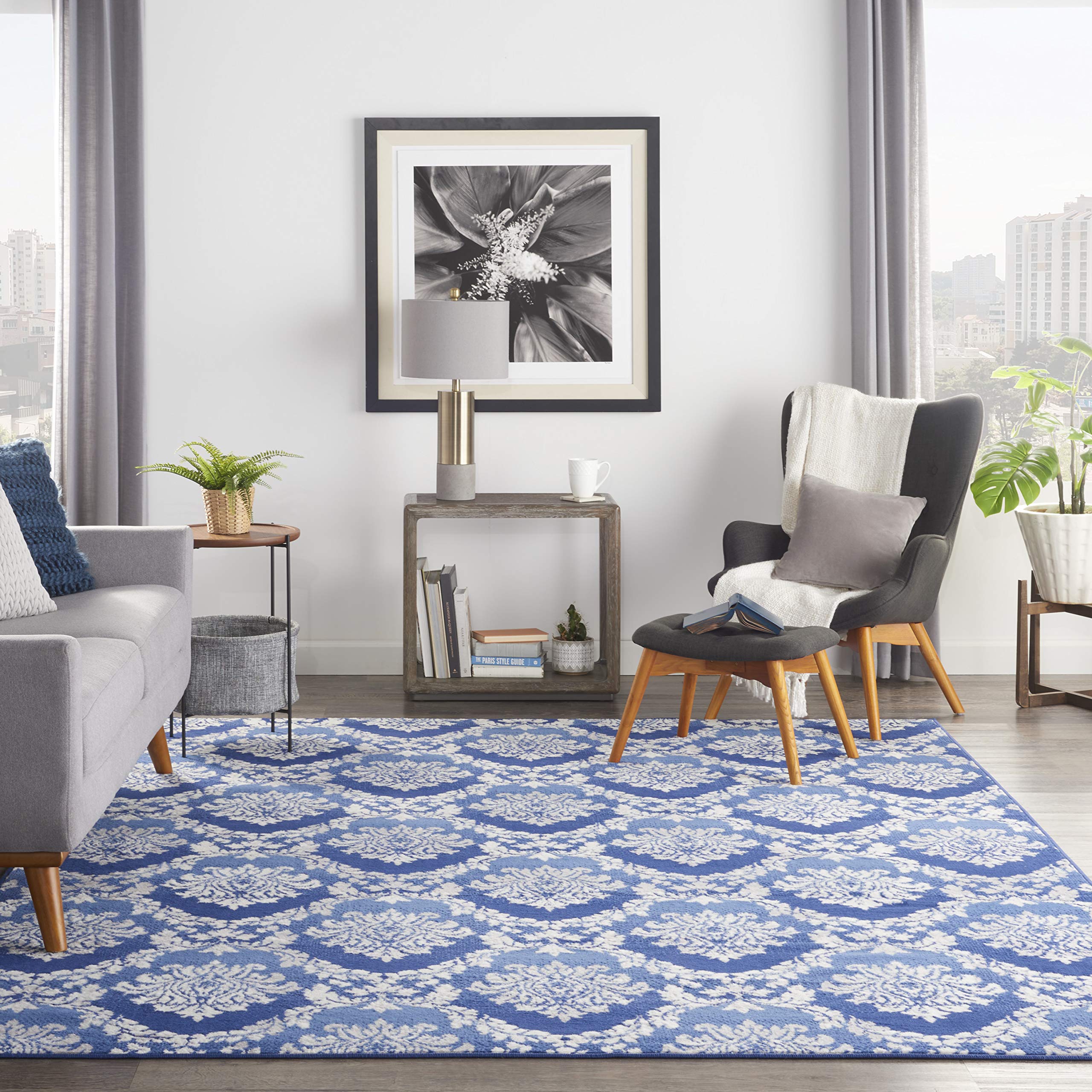 Nourison Whimsicle Damask Blue 8'4