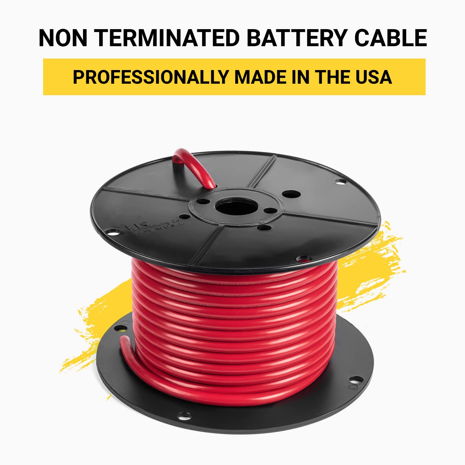 Premium Spartan Power Battery Cable - 100% Pure Copper Wire for Automotive, Inverter, MPPT, Car Audio & RV Applications - Heavy-Duty Power Supply for Car Stereo, Speaker Amp & Trailer Wiring - Made in USA - Perfect for Off-Road Vehicles, Marine Use & Solar Power Systems