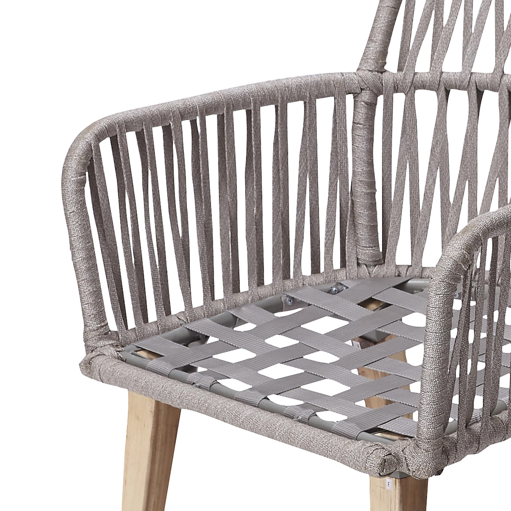 Teamson Home 3-Piece Wicker Bistro Set with Wooden Side Table & 2 Aluminum Frame Chairs - Weather-Resistant Cushions for Outdoor Patio, Garden, Backyard & Deck - Perfect for Relaxing, Dining & Entertaining Guests (Tan)