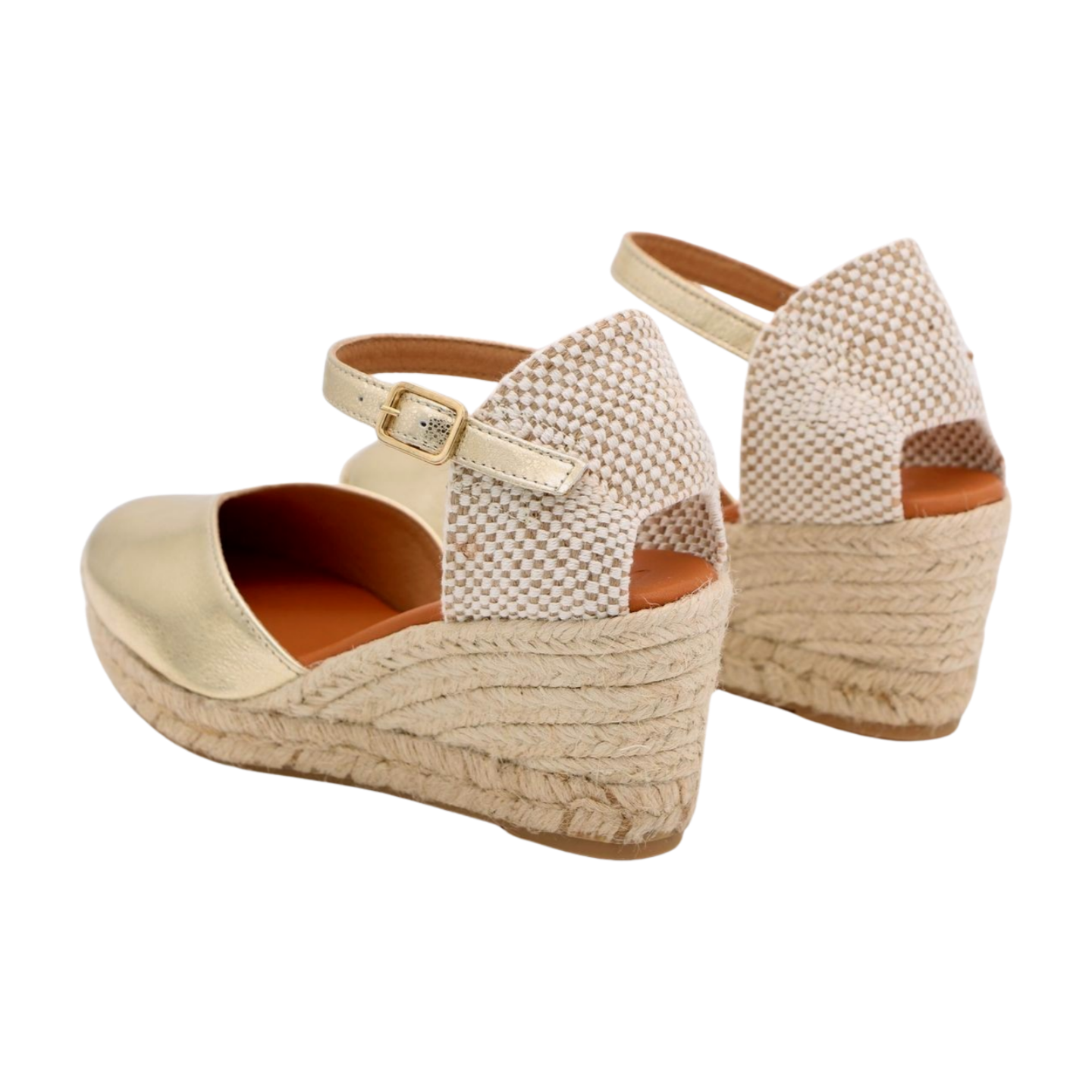 WONDERS Gold Leather Espadrille SINAI 85 - Women's Fashion Sandals for Summer, Beach & Casual Outings