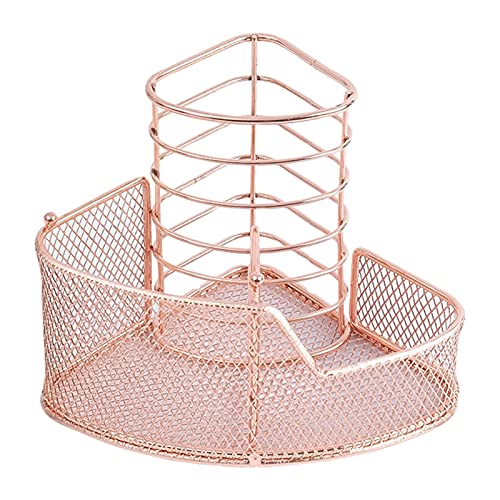 Stylish 2-in-1 Metal Pen Holder & Phone Stand - Rose Gold Desktop Organizer for Remote Control, Makeup Tools & Office Supplies | Perfect for Home Office, Study Desk & Makeup Vanity Organization