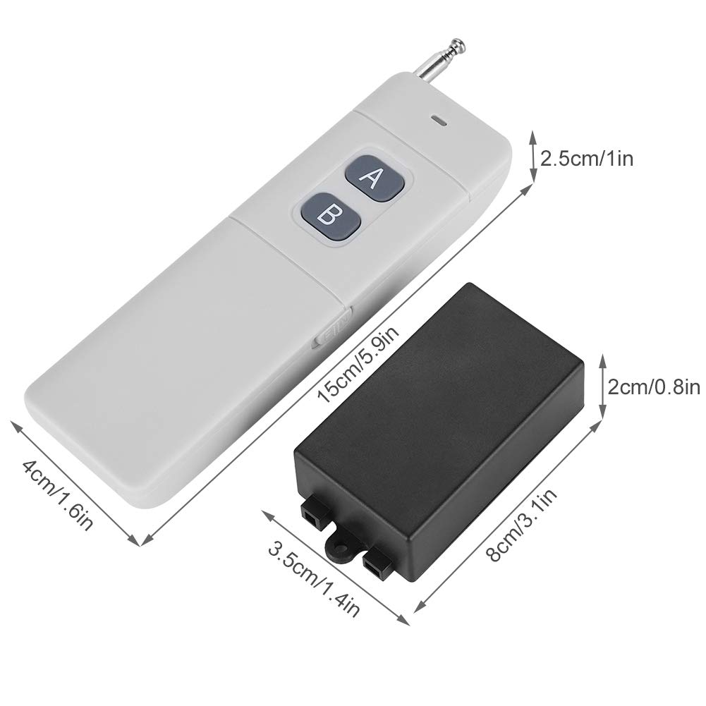 12V 2CH Wireless Remote Control Switch System with 3km Range - Transmitter & Receiver for Lights, TV, Motor, Fan, Camera | Home Automation & Smart Device Control