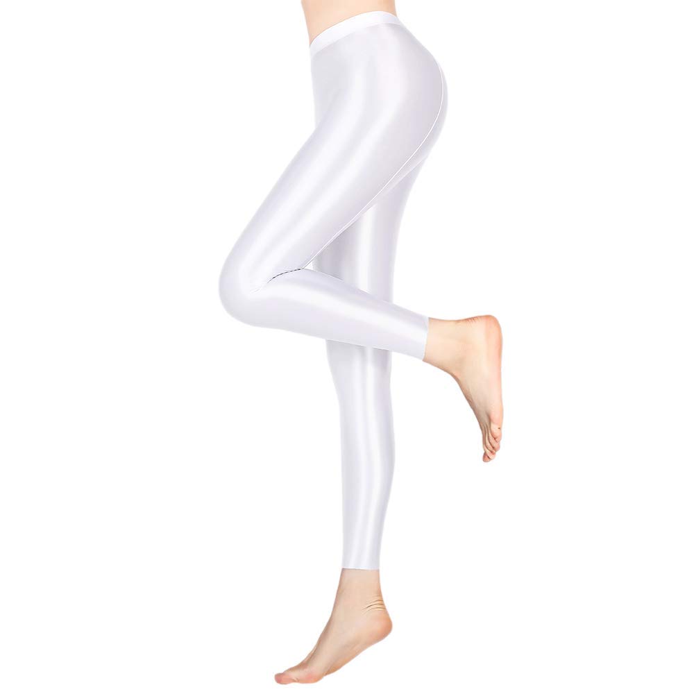 Women's Satin Glossy Opaque Pantyhose - High Waist Shiny Yoga Leggings for Fitness & Sports | Sexy Stockings with Japanese Style | Perfect for Workout, Dance, Office Wear & Night Out