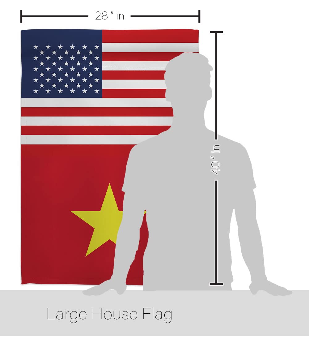 Americana Home & Garden Vietnam-US Friendship House Flag - Double-Sided Decorative Banner for Yard, Garden & International Country Displays - Made in USA - Perfect for Patriotic Events, Cultural Celebrations & Diplomatic Gift Giving