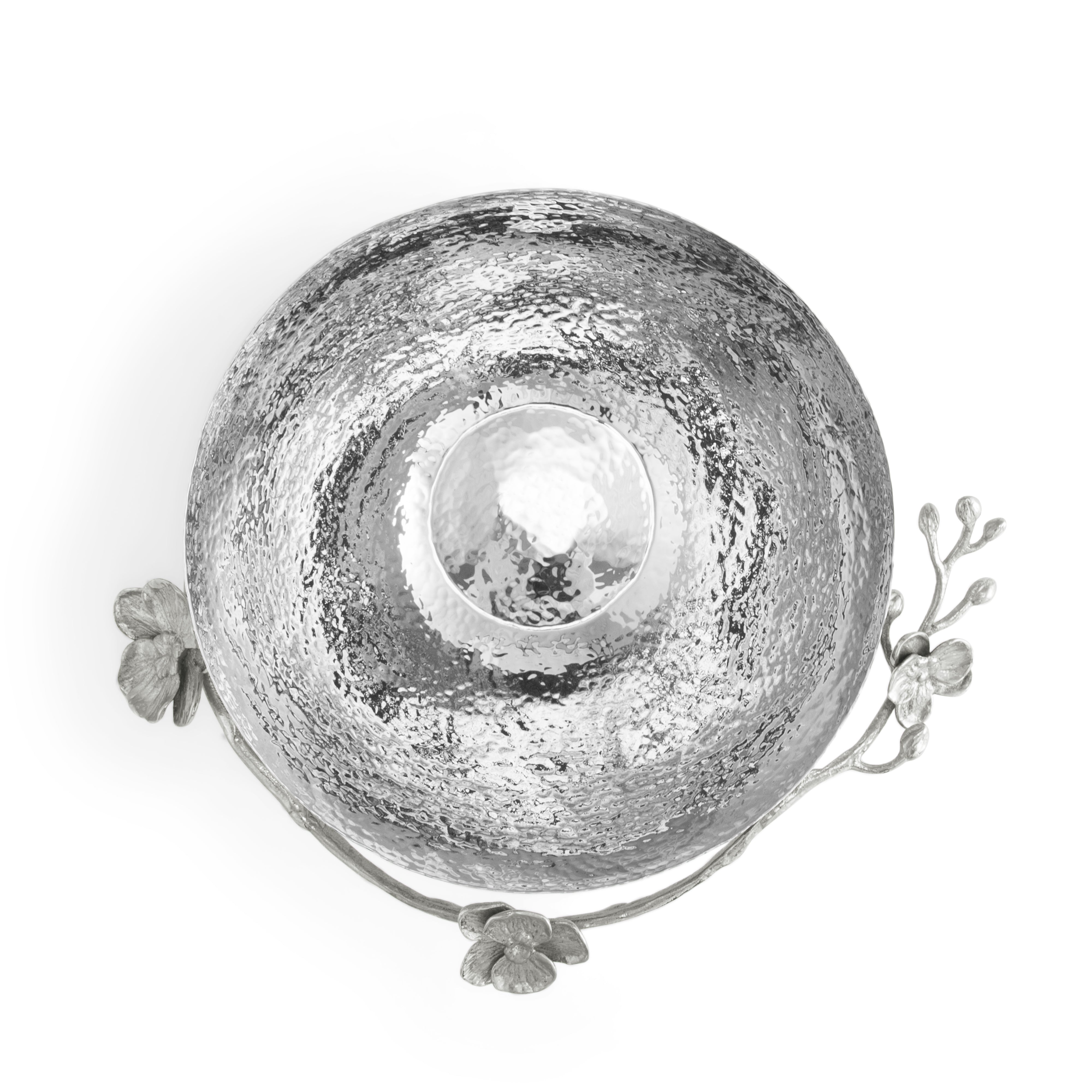 White Orchid Bowl Medium - Elegant Ceramic Serving Bowl for Salads, Pasta, and Desserts - Perfect for Dining, Entertaining, and Home Decor