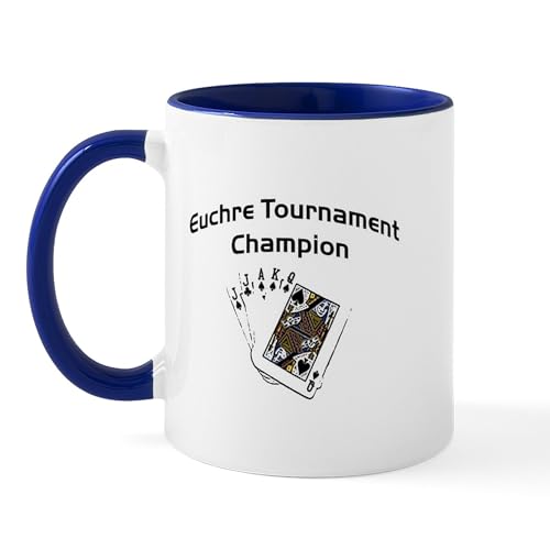 White/Navy Inside - Euchre Tournament Mug