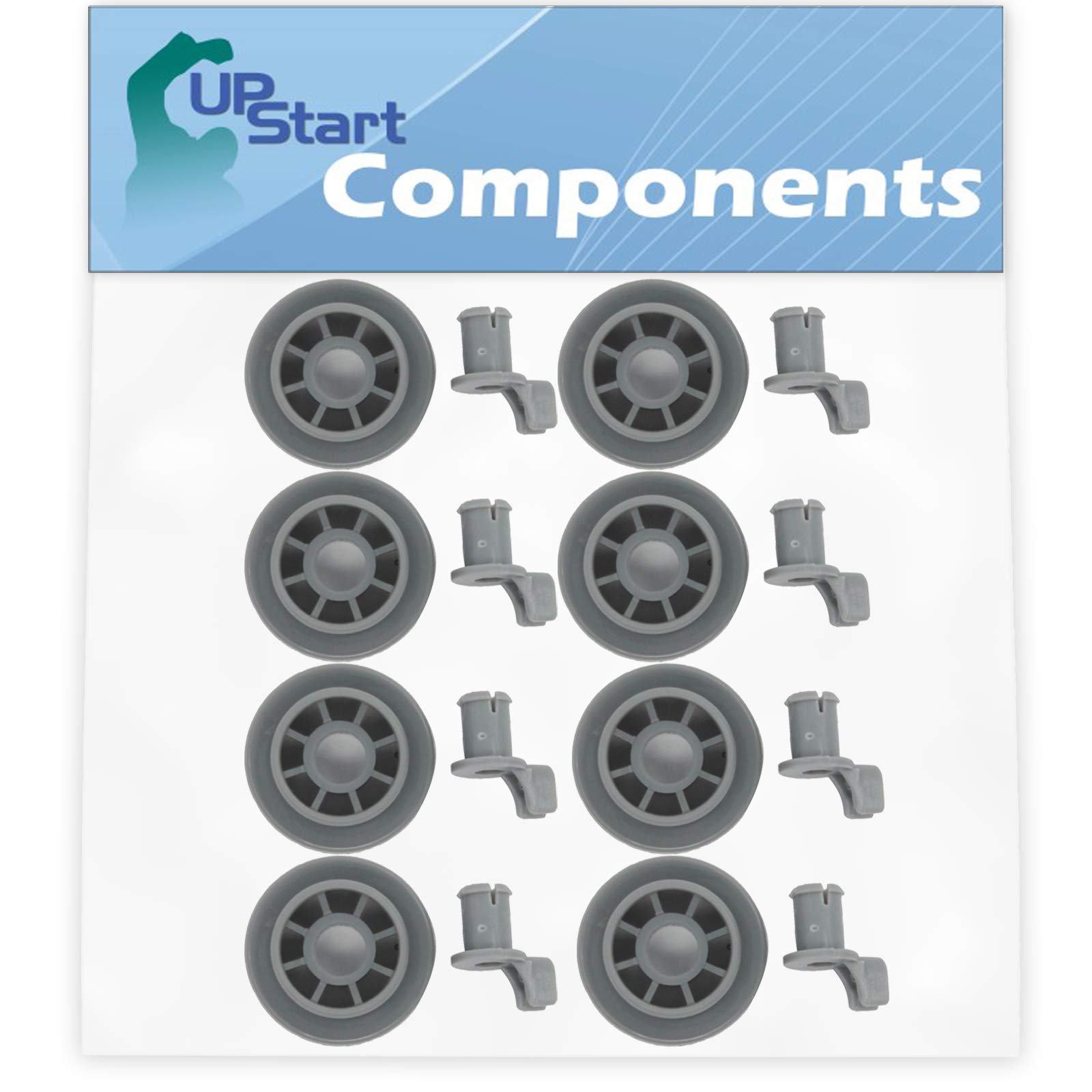 8-Pack Bosch SHU9912 UC/12 Dishwasher Lower Rack Wheel Replacement - Compatible with 00165314 Lower Dishrack Roller - UpStart Components Brand - Perfect for Smooth Gliding and Quiet Operation