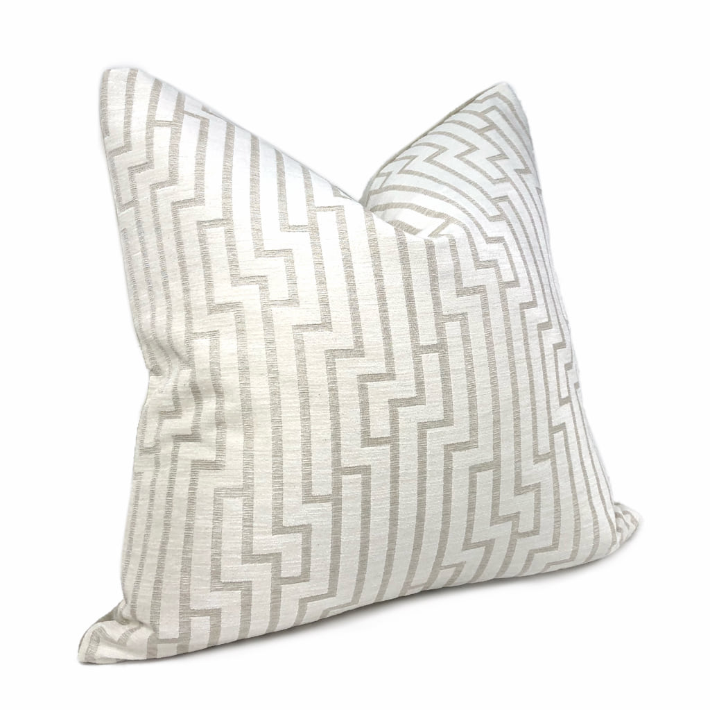 Robert Allen Ritzy Maze Glacier Chenille Pillow Cover - Soft Decorative Throw Pillow Case for Sofa, Bed & Couch - Luxury Home Decor Accent for Living Room, Bedroom & Dorm