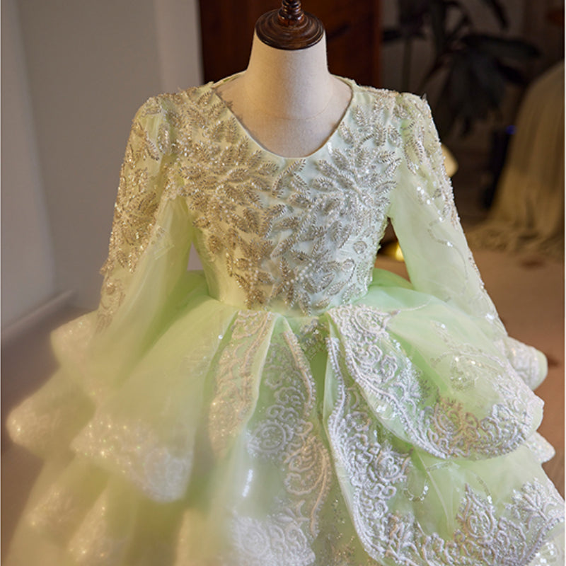 Sparkly Sequins Flower Girl Dress for Birthday Wedding Party - Elegant Back Strap Princess Gown for Special Occasions & Photo Shoots