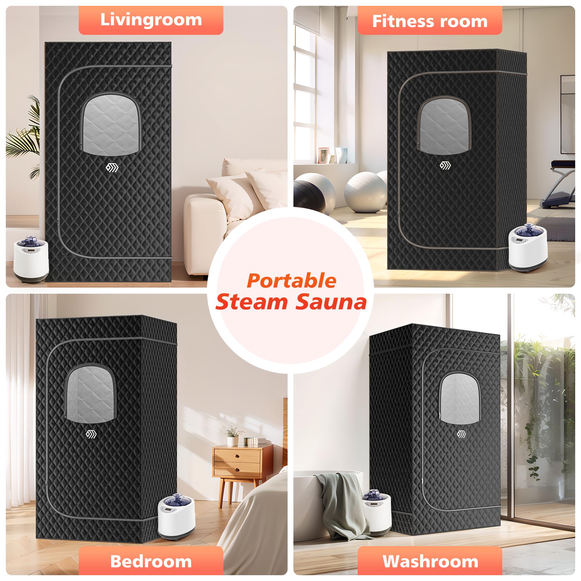 Portable Sauna Tent for Home - Personal Steam Sauna with Remote Control, Folding Chair & Mat | Detox & Relaxation | Perfect for Home Spa, Yoga & Weight Loss Therapy