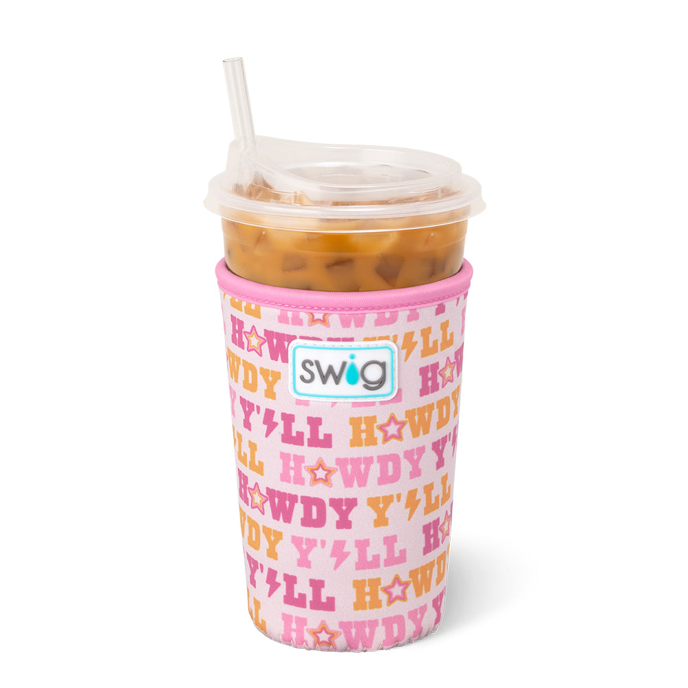 Howdy Y'all Medium Iced Cup Coolie - Insulated Beverage Sleeve for Coffee, Tea & Cold Drinks - Perfect for Picnics, BBQs & Outdoor Activities