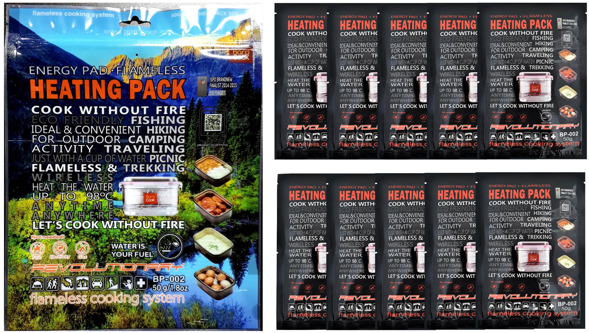 BaroCook Heating Pack - 10 Pack (50g Each) for Pain Relief, Warmth & Comfort - Perfect for Cold Weather, Muscle Soreness & Outdoor Activities