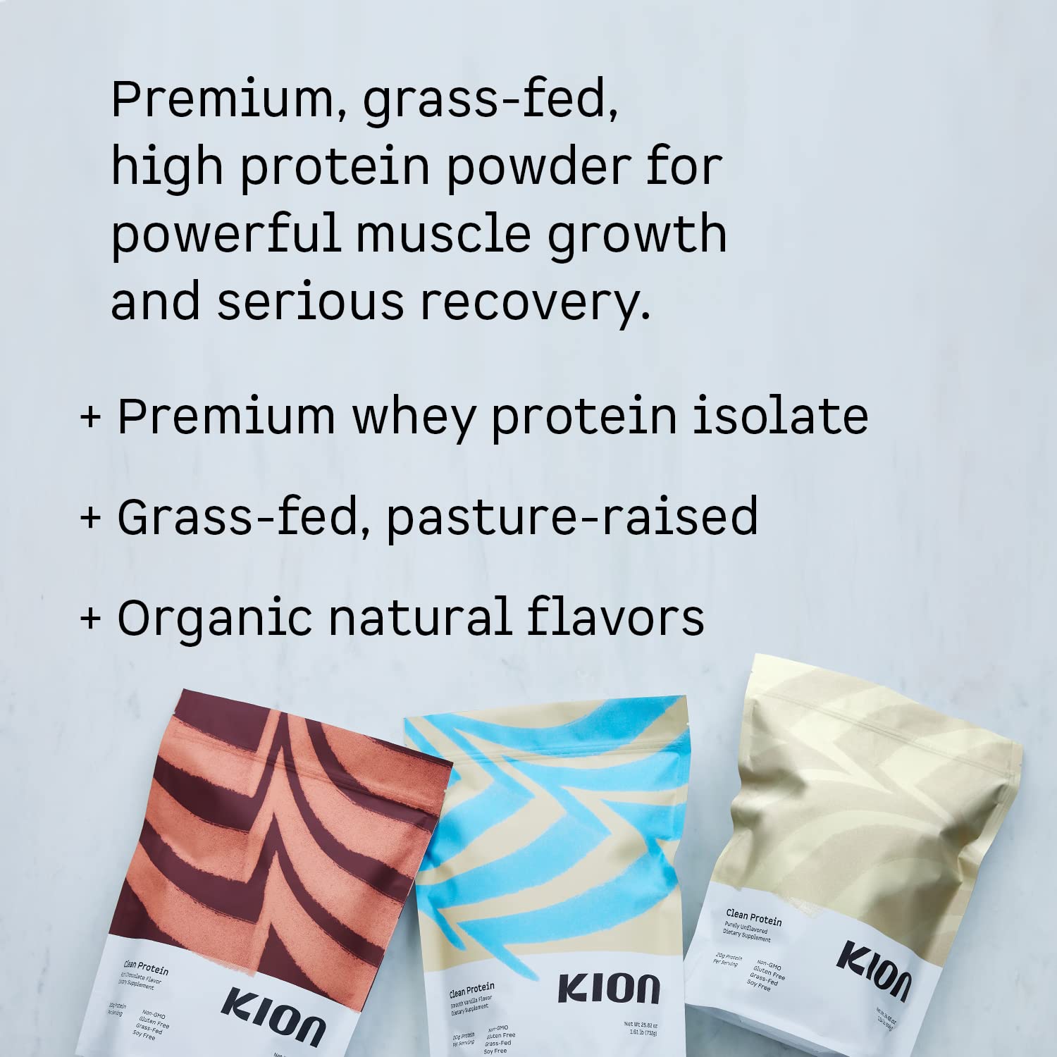 Kion Clean Protein Powder | Grass-Fed Whey Isolate | Rich Chocolate Flavor | 30 Servings | Post-Workout Recovery & Healthy Lifestyle Support