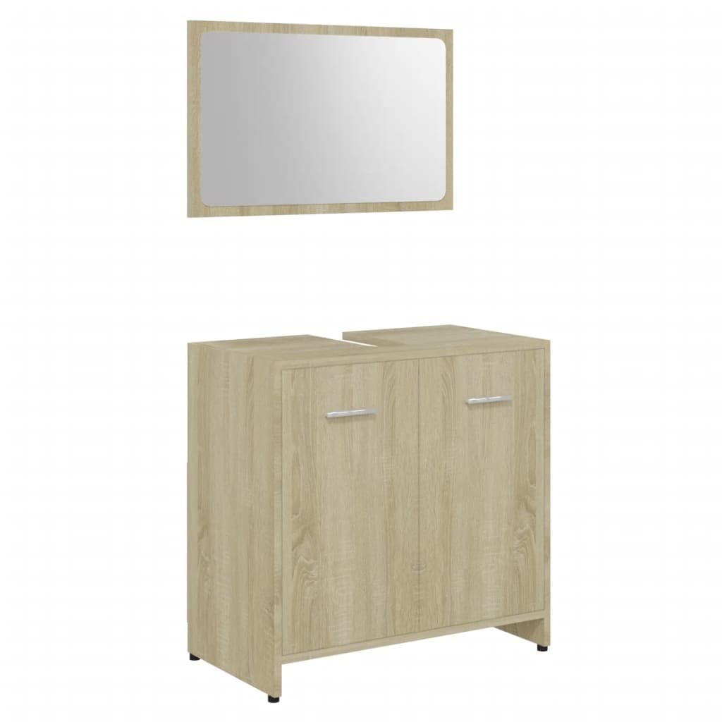 vidaXL Bathroom Furniture Set - Chipboard Cabinet & Storage Rack with Multiple Color Options | Perfect for Small Bathrooms, Apartments & Home Organization
