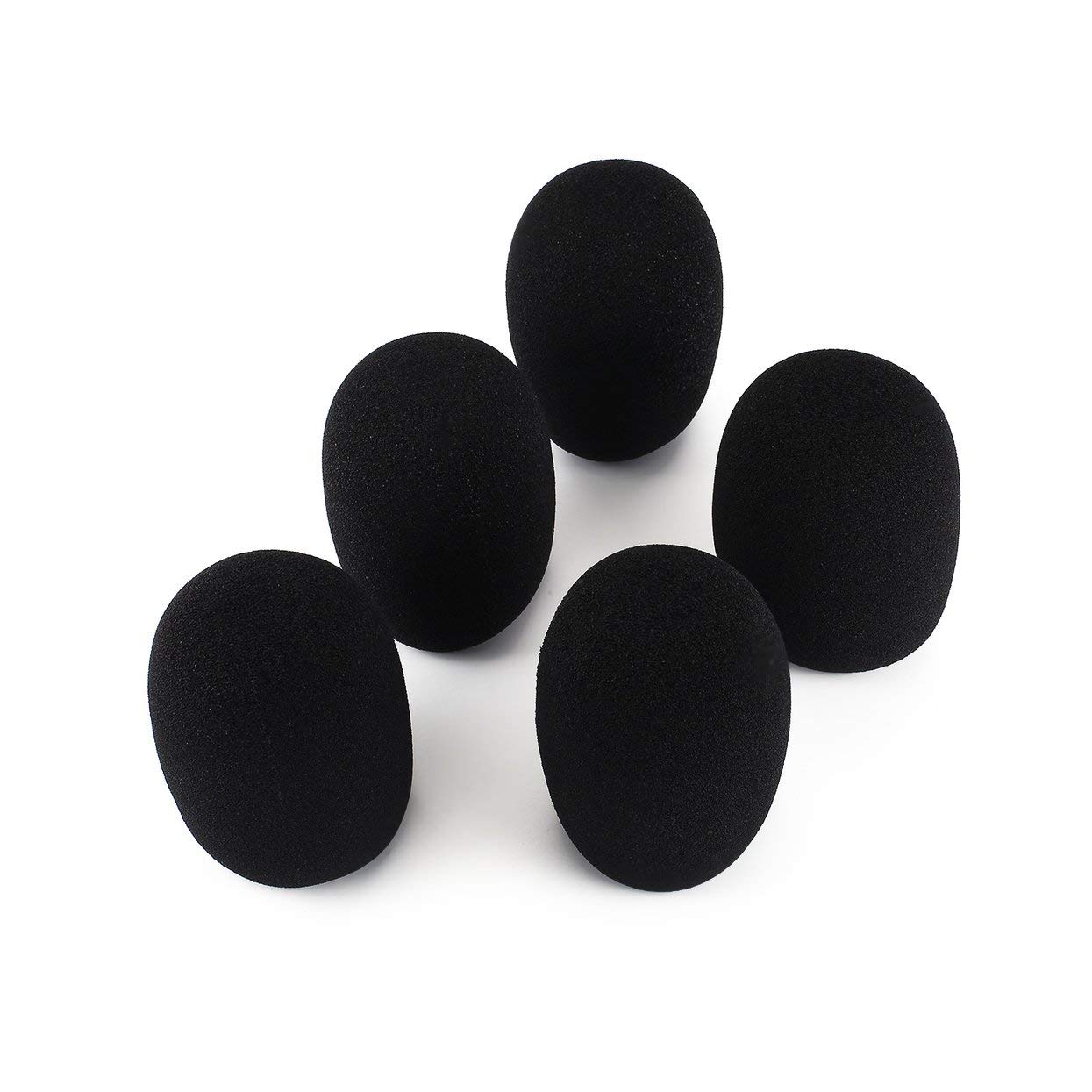 Detectorcatty 5-Pack Headset Replacement Foam Microphone Covers - Windshield Pop Filter Mic Covers for Clear Audio Recording, Podcasting & Gaming Headsets