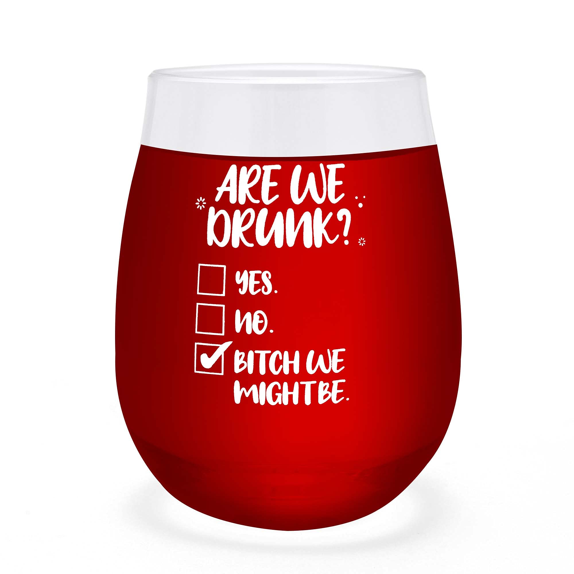 Unbreakable Wine Glass - Funny Drinking Gifts for Women, Bachelorette Party & 21st/40th Birthday Presents | Stemless Best Friend Wine Cup for Parties, Celebrations & Special Occasions