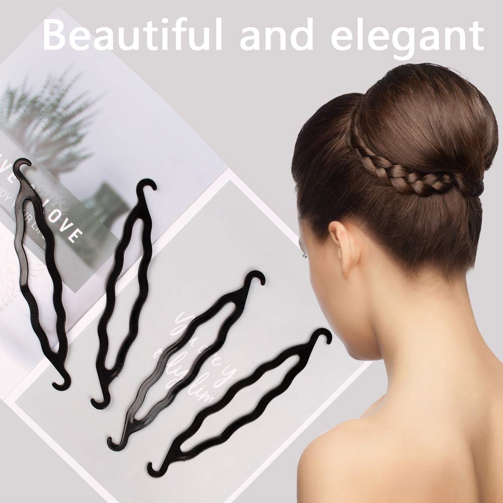20 Pieces Black Hair Bun Shapers - Donut Bun Maker & Twist Holder for Women & Girls - Perfect for Updos, Ponytails & Hair Styling (Great for Weddings, Parties & Everyday Hairstyles)