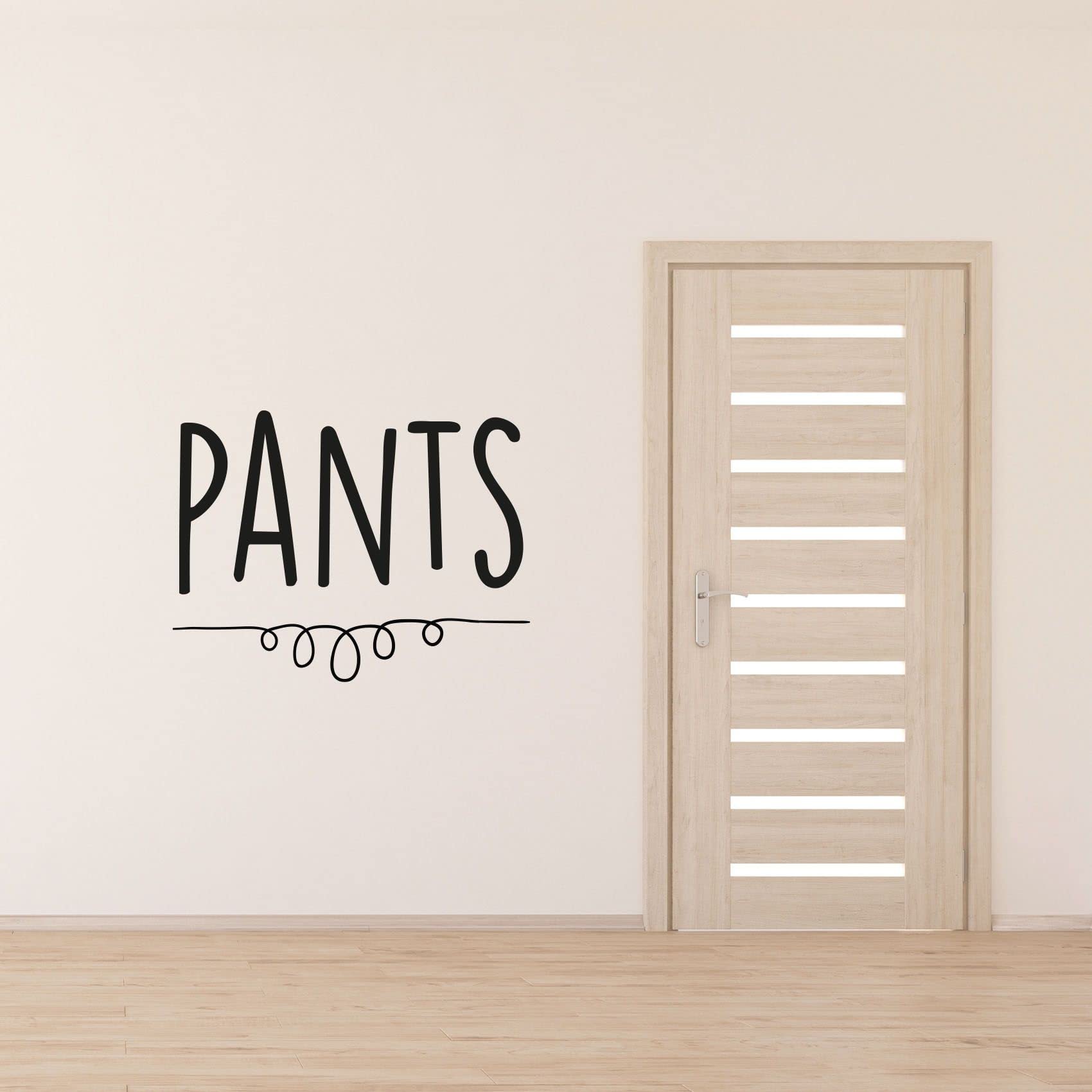 Vinyl Wall Decal Sticker - 16x40 Inch Closet Pants & Shoe Storage Organizer Label for Wardrobe, Dresser & Dressing Room | Home Organization & Space Saving Solution