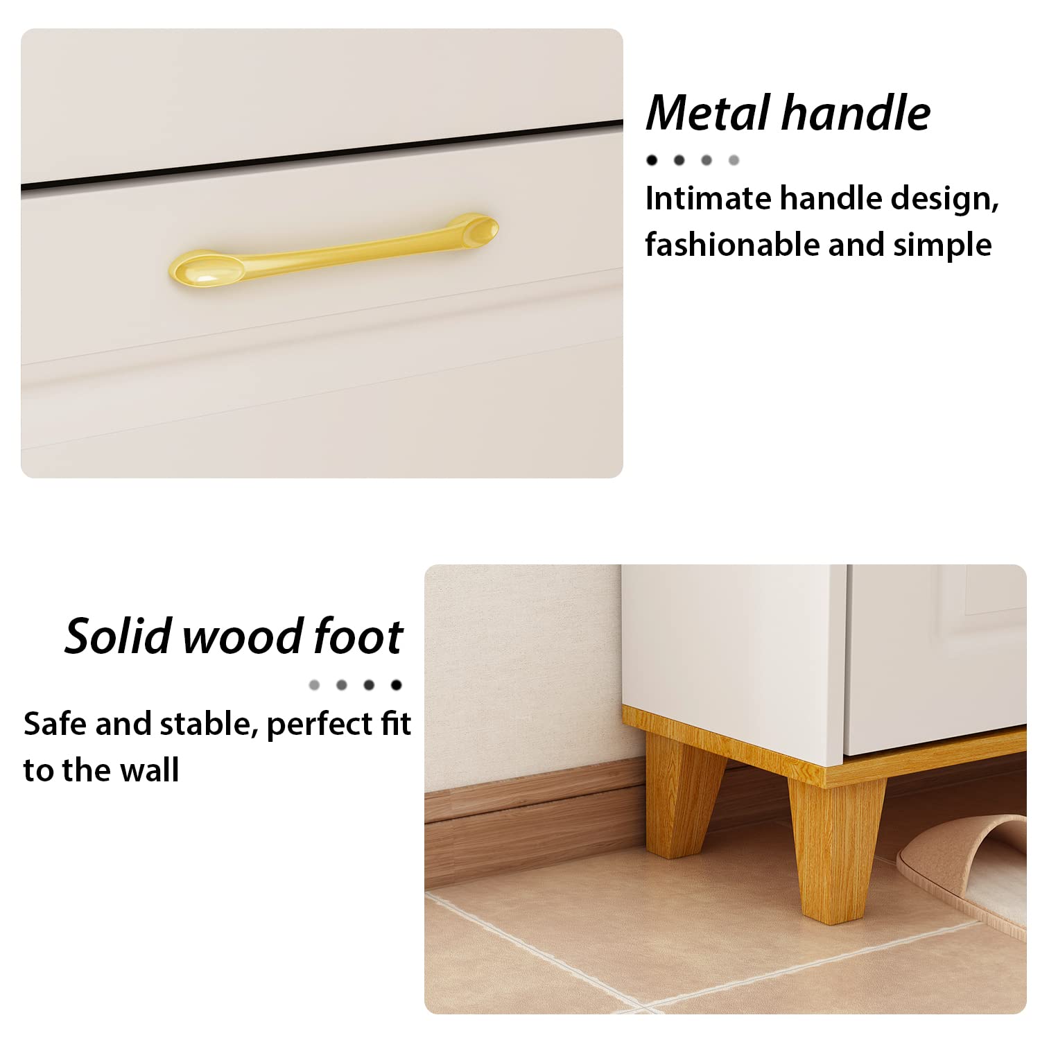 Modern Shoe Cabinet with 3 Flip Drawers & 1 Door - Freestanding Entryway Shoe Storage Organizer, White (47.2”W x 9.5”D x 47.2”H) - Perfect for Small Spaces, Apartments & Closet Organization