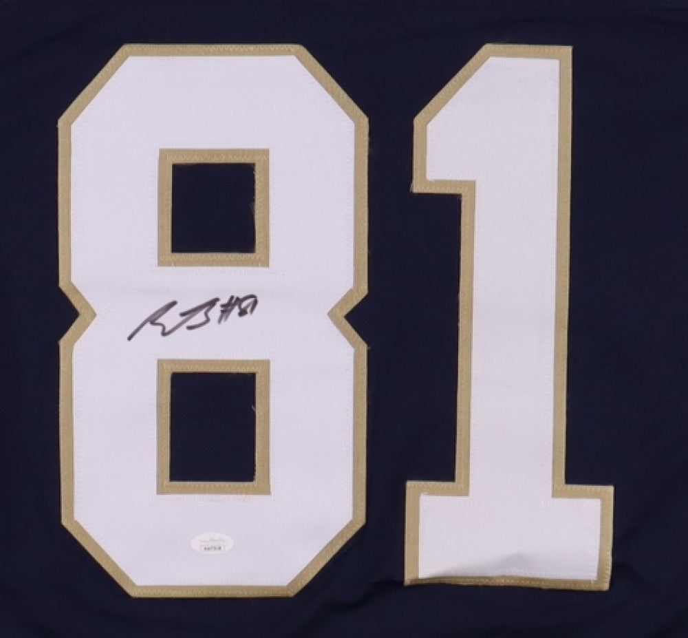 Miles Boykin Autographed Notre Dame Blue #81 Custom Football Jersey - Perfect for Collectors, Fans, and Sports Memorabilia Displays