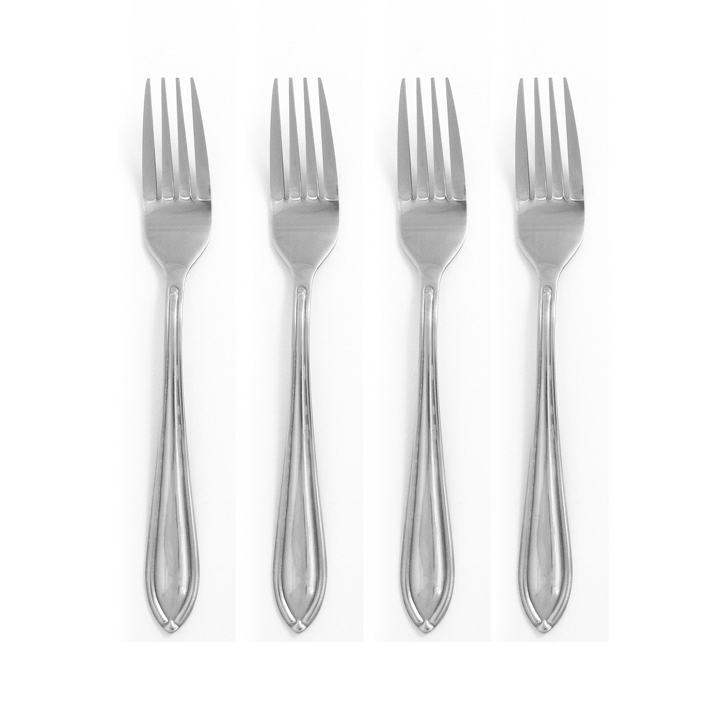 Premium Stainless Steel Ginger Dinner Fork Set of 4 - Elegant Flatware for Asian Cuisine, Dinner Parties & Home Dining