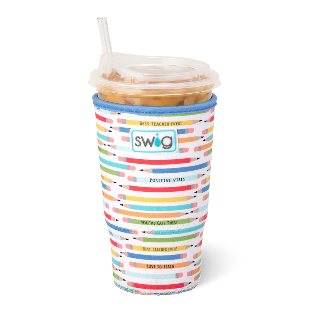 Teacher Life Large Iced Cup Coolie - 40oz Insulated Tumbler with Lid & Straw for Coffee, Tea & Cold Drinks - Perfect for Classroom, Office & Outdoor Activities